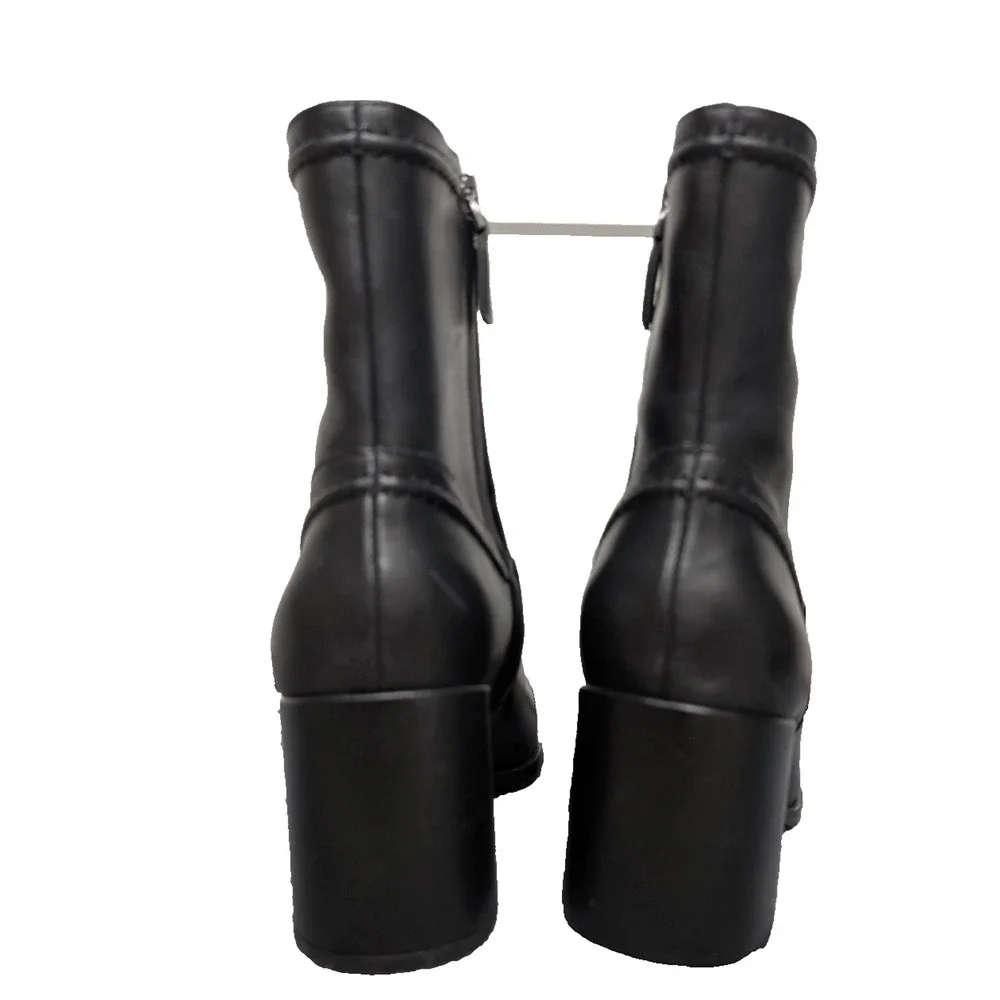 Vince Camuto Leather Bootie Heels Womens 7.5 Capsule Wardrobe Black VC Pailey